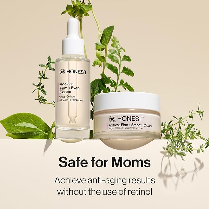 Honest Beauty Ageless Firm and Smooth Cream, Powered by Vegan Collagen Elastin Polypeptides, Firmer Smoother Looking Skin, Fragrance Free, EWG Verified, Cruelty-Free, 1.7 fl oz
