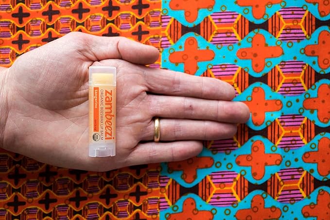 ZAMBEEZI Organic, Fair Trade Beeswax Lip Balm - Tangerine 3 Pack - Ethically Sourced