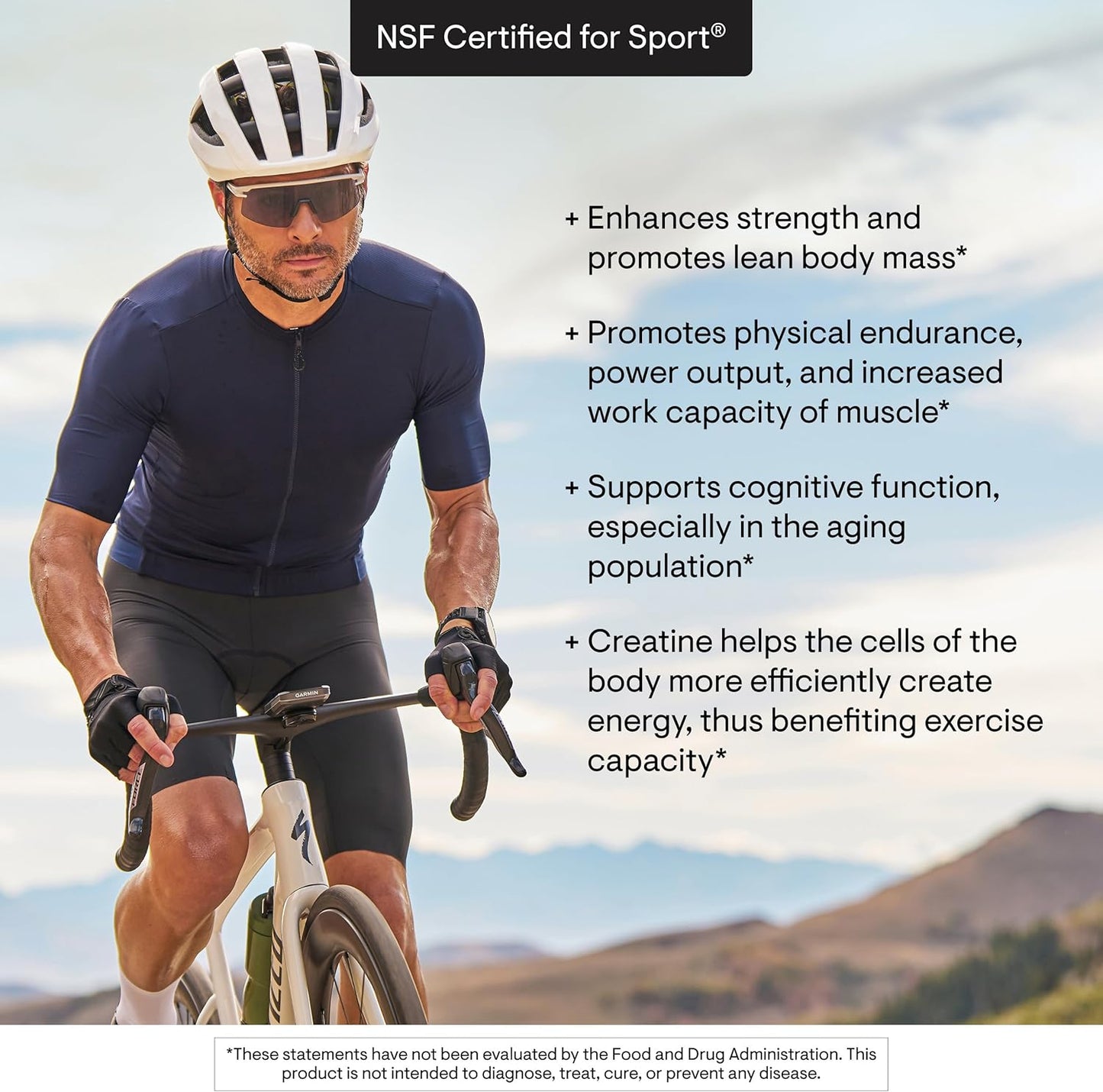 Creatine - Micronized Creatine Monohydrate Powder - Support for Muscles & Cognitive Function* - for Women & Men - Unflavored - NSF Certified for Sport - 5 G per Serving - 90 Servings
