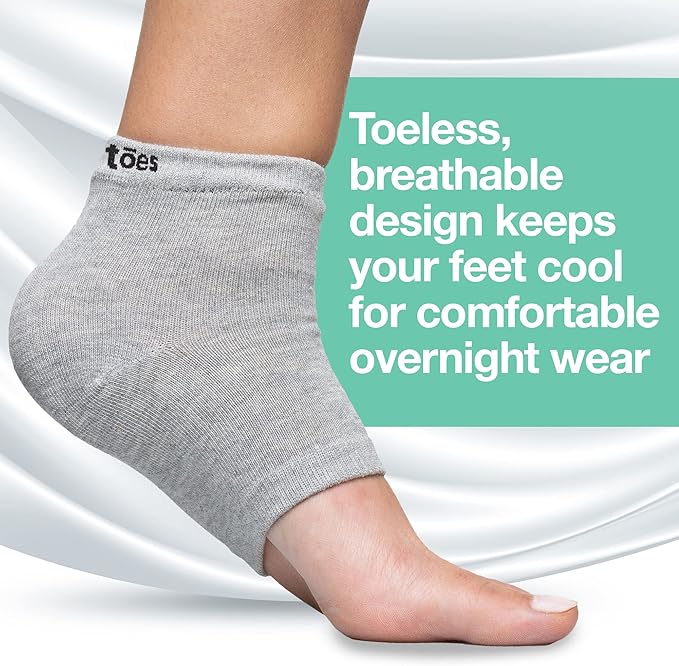 ZenToes Moisturizing Socks for Cracked Heel Treatment, Vitamin E, Olive Oil and Jojoba Oil Heel Socks, Stocking Stuffers for Women, Spa Self Care Gifts for Women (Cotton Gray, Regular)
