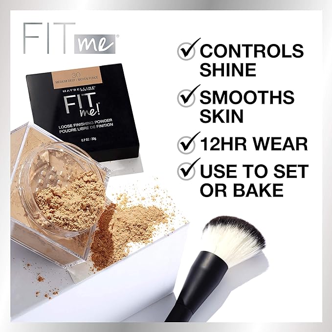 Maybelline Fit Me Loose Setting Powder, Face Powder Makeup & Finishing Powder, Fair, 1 Count