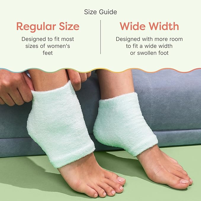 ZenToes Moisturizing Socks for Cracked Heel Treatment, Vitamin E, Olive Oil and Jojoba Oil Infused Heel Socks, Galentines Day Gifts, Self Care Gifts for Women (Fuzzy Mint Green, Regular)