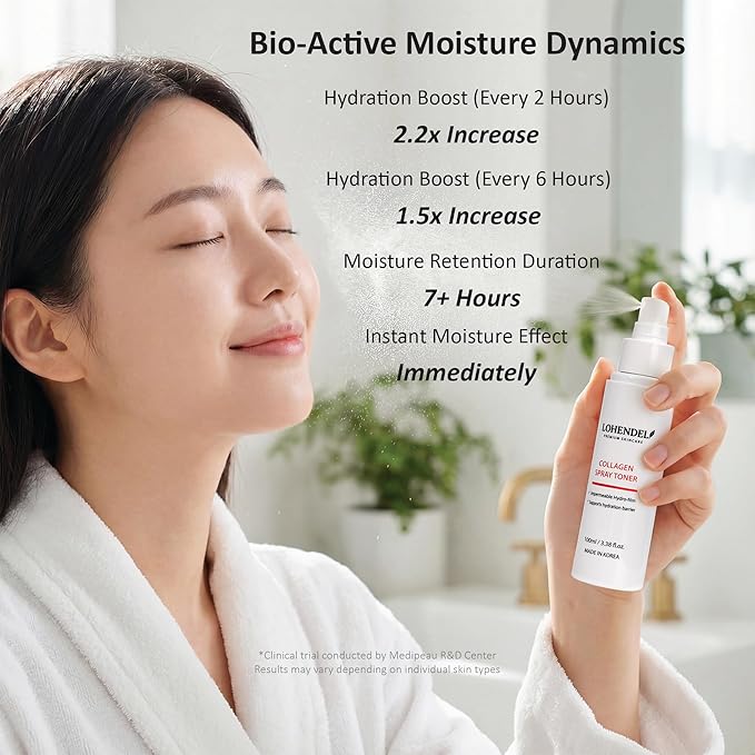 Collagen Spray Toner, Fine Mist Face Toner with Collagen & D-Panthenol, Firming & Elasticity, Instant Hydration, Soothe Irritated Skin, Korean Skincare 100ml / 3.38fl.oz