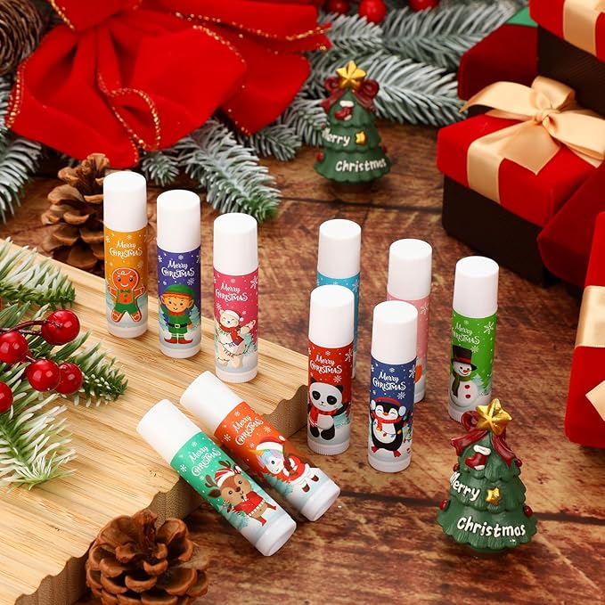 Dunzy 100 Pack Christmas Lip Balm Gifts Bulk Lip Balms Favors Employee Appreciation Thank You Gifts Team Inspirational Gift for Xmas Fall Thanksgiving Party Women Men Coworkers Staff Teachers