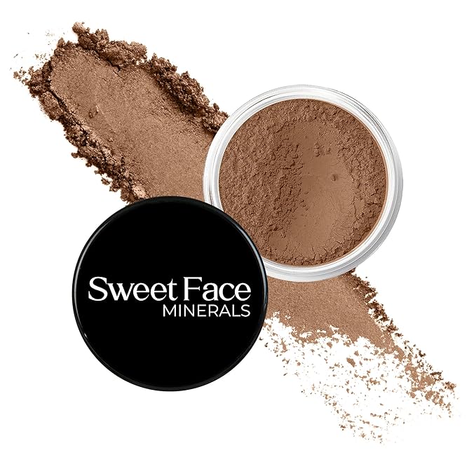 COCOA FOUNDATION (5g Sample Size Jar) – Loose Mineral Foundation Makeup – Matte Finish, Buildable Coverage for Deep Warm Skin – Sweet Face Minerals, SPF 30