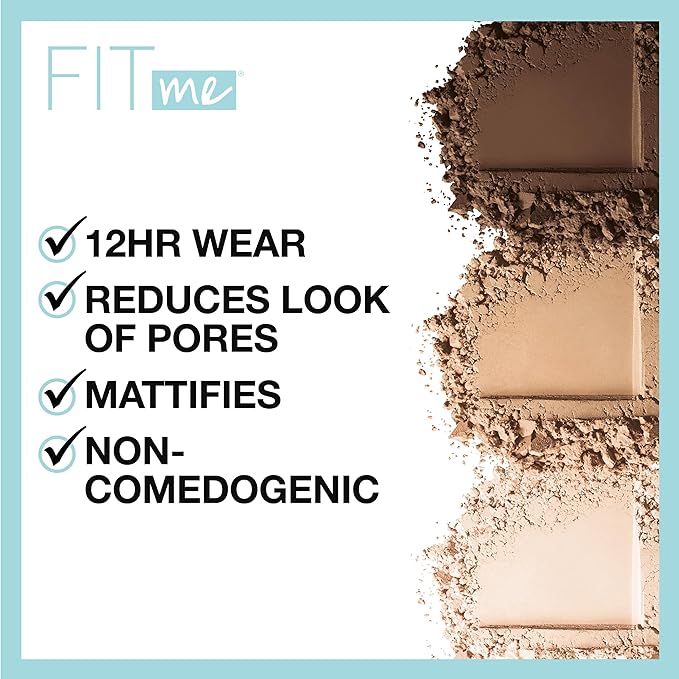 Maybelline Fit Me Matte + Poreless Pressed Face Powder Makeup & Setting Powder, Coconut, 1 Count