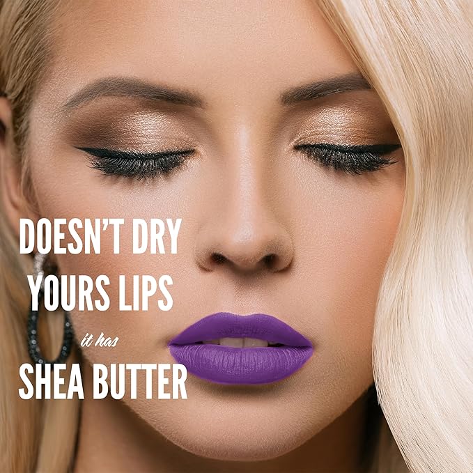 Mynena True Violet Purple Matte Liquid Lipstick | Long-Lasting Comfort | Smudge-Proof Transfer-Resistant | Full Coverage Non-Drying | Vegan & Cruelty-Free | All-Day Wear Lip Color | Sofia