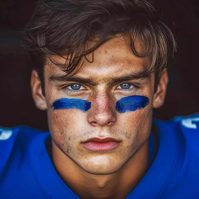 Cannon Sports Face Body Paint Stick for Football Baseball Softball Lacrosse Hockey - Sweatproof, Long-Lasting, Anti-Glare (Blue)