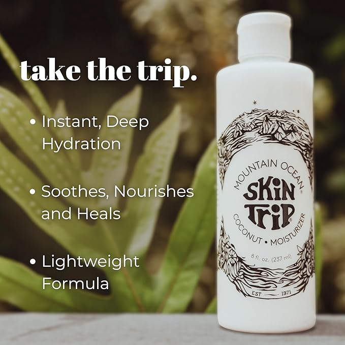 Mountain Ocean The Original Skin Trip Coconut Body Lotion, 8 Oz (Pack of 6), Lightweight, Fast Absorbing Moisturizer, with Coconut Oil, Aloe Vera, & Lanolin (New Look, Same Formula)