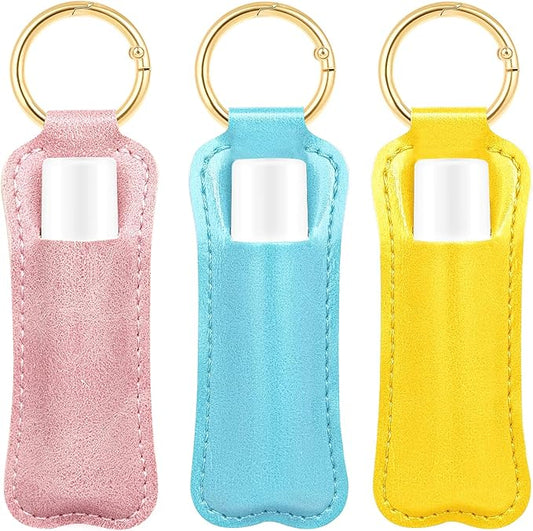 WK IEASON Lip Balm Holder for Chapstick Lipstick Sleeve Keychain,Small Christmas Gifts Stocking Stuffers for Teen Girls Women