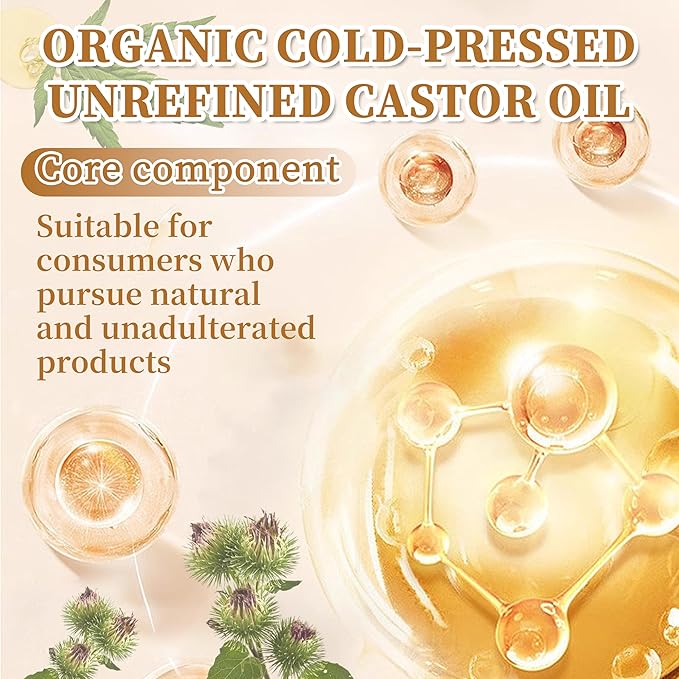 2-Pack Organic Golden Castor Oil Roller Ball Essential Oil, 100% Pure Natural, Holistic Goddess Frankincense and Castor Oil Suitable for Skin, Rose Quartz, Deep Moisturizing, Cold Pressed, 1.7 Fl Oz