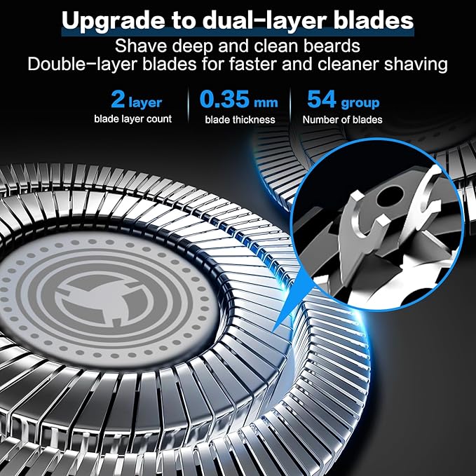 Daureve Electric Razors,2025 New Upgrade Shaver, Model Rechargeable Shaver, USB Razor for Men, Washable Razor(Black)