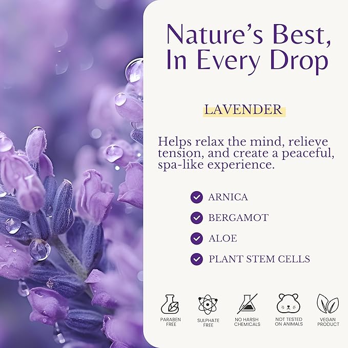 Edenika Botanicals Lavender Massage Oil for Skin, Luxury Aromatherapy & Romantic Massage Oil for Date Night, Relaxing & Hydrating Skin, 8 fl oz
