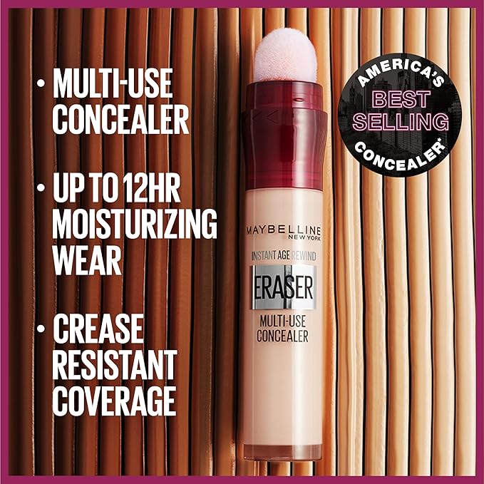 Maybelline Instant Age Rewind Eraser Dark Circles Treatment Multi-Use Concealer, 121, 1 Count (Packaging May Vary)