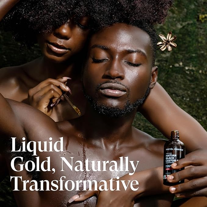 Kreyol Essence - 2 Oz Original Haitian Black Castor Oil, Glass Bottle - Thicker Brows & Longer Eyelashes, Paraben Free, Natural Ingredients