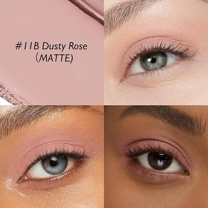 Cream Eyeshadow Stick, Dusty Rose Matte Eye Shadow Waterproof Eyeliner Brightener Pencil Easy to Use High Pigmented Long-Lasting Eye Highlighter Makeup Crayon for Women