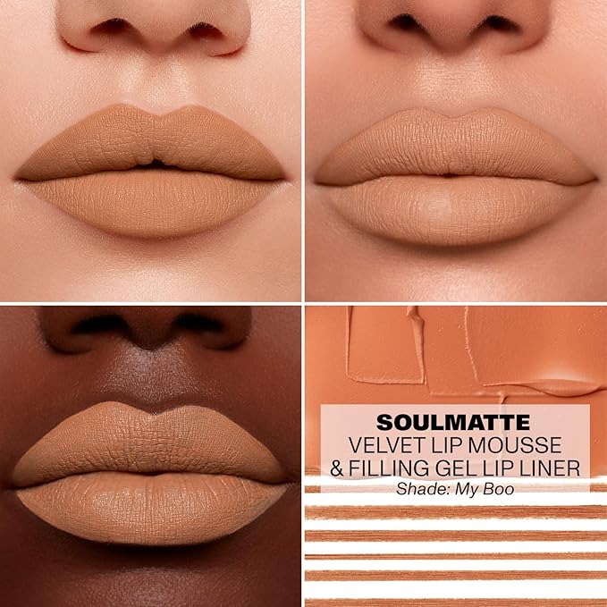 Morphe Soulmatte Velvet Lip Mousse - Air-Whipped Matte Lipstick for Women with Vitamin E to Hydrate, Soften & Smooth - Provides Long Lasting & Velvety Formula - My Boo (0.13 Fl Oz)
