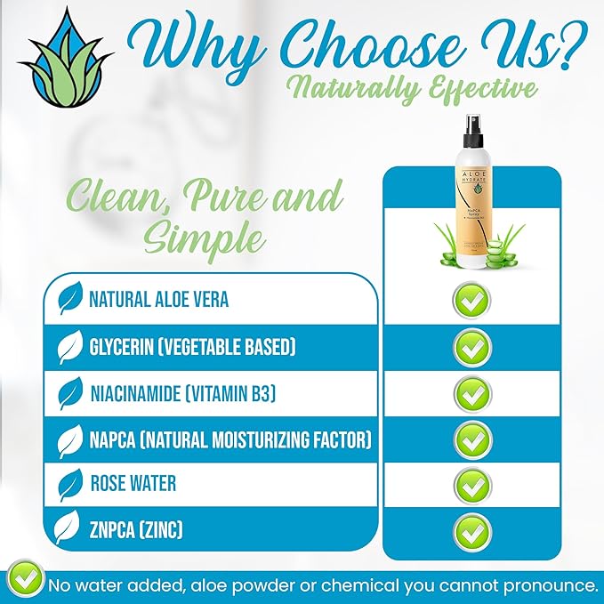 NaPCA Moisturizer Facial Mist; 2X Value Refill. Sodium PCA in Aloe vera Spray. Hydrating Face Mist & Toner - Lightweight Feel - Refresh, Sooth, Restore - Dry, Oily, Sensitive, Acne Prone Skin(500ml)