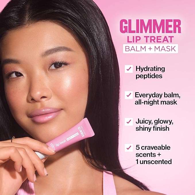 Revlon Glimmer Lip Treat Balm + Mask™, Overnight Peptide Lip Treatment, Hydrating, 001 Scent Free, 0.4 fl oz