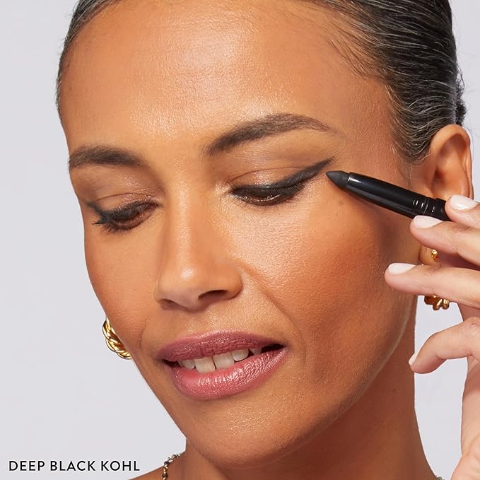 LAURA GELLER NEW YORK Kajal Longwear Kohl Eyeliner Pencil with Caffeine, Smooth & Blendable Makeup, Deep Black