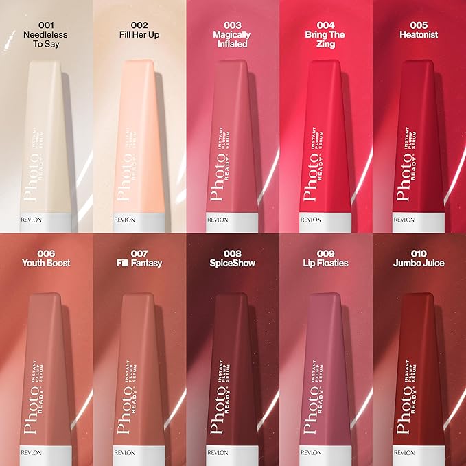 REVLON PhotoReady Instant Plump Serum, Plumping Gloss, Hydrating, Non-Sticky & High Shine Finish, 007 Fill Fantasy, 0.25 fl oz