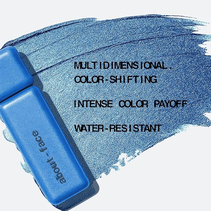 aboutface Fractal Glitter Eye Paint Above Santorini – Smudge-Proof, Long-Lasting Liquid Eyeshadow – Intense Sparkle with Mousse Texture – Vegan, Cruelty-Free – 0.13oz (Sapphire)