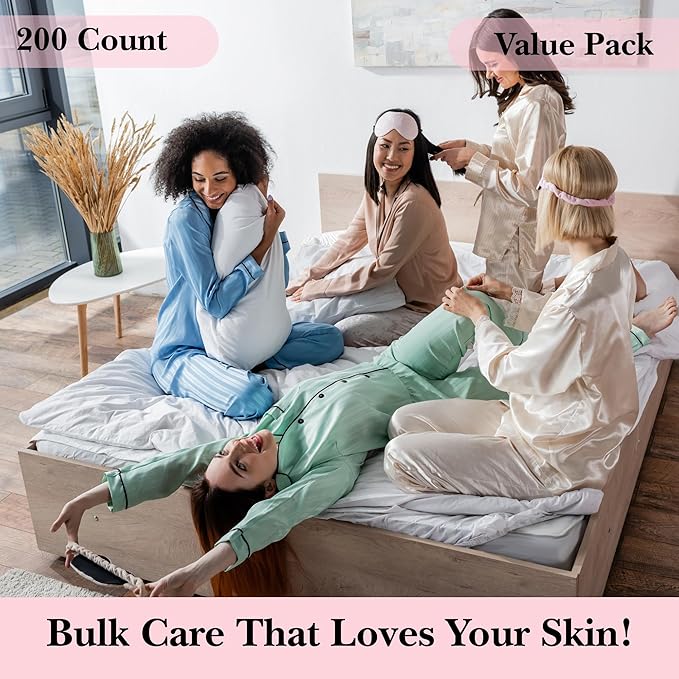 mivida Hypoallergenic Makeup Remover Wipes Bulk With Vitamin E, 200 count (4×50) Value Pack, Fragrance Free Makeup Wipes For Sensitive Skin, Alcohol Free Facial Make up Remover