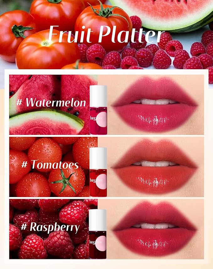 bayfree Lip Tint Stain Set, Lip Stain Long Lasting Lightweight Waterproof, Transfer-Proof, Non-sticky, Lip Makeup Matte Finish