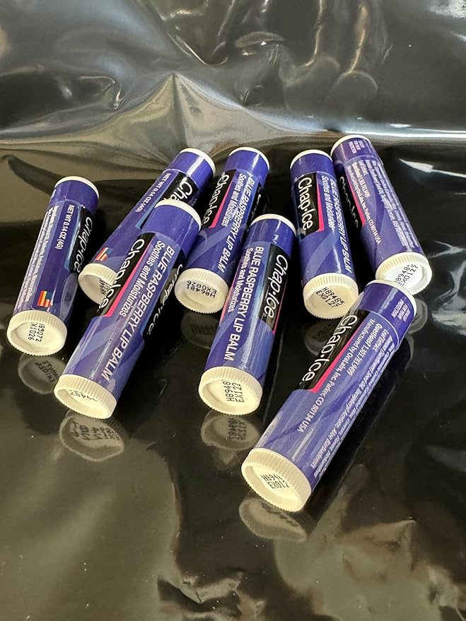 Generic Lip chap.ice BLUE RASPBERRY Lip Balm Soothes and Moisturizes 0.14 oz x 8