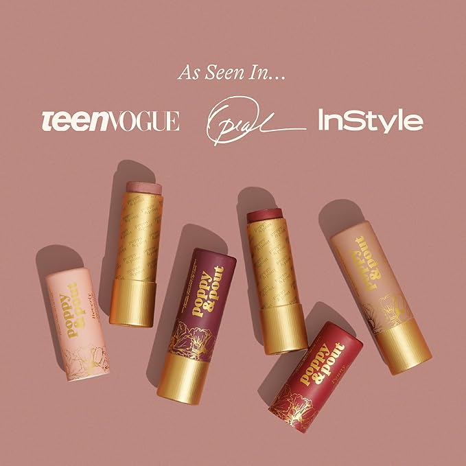 Poppy & Pout All Natural Lip Tint, Cardboard Tube, Hand-Filled, Beeswax, Vitamin E, Coconut Oil, Cruelty Free, All-Natural Shades (Penny)