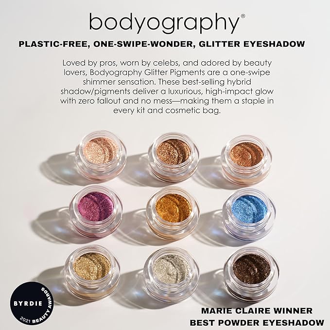 Bodyography Glitter Pigments (Eclipse): High Shine Glitter Shadow | Gluten-Free, Cruelty-Free