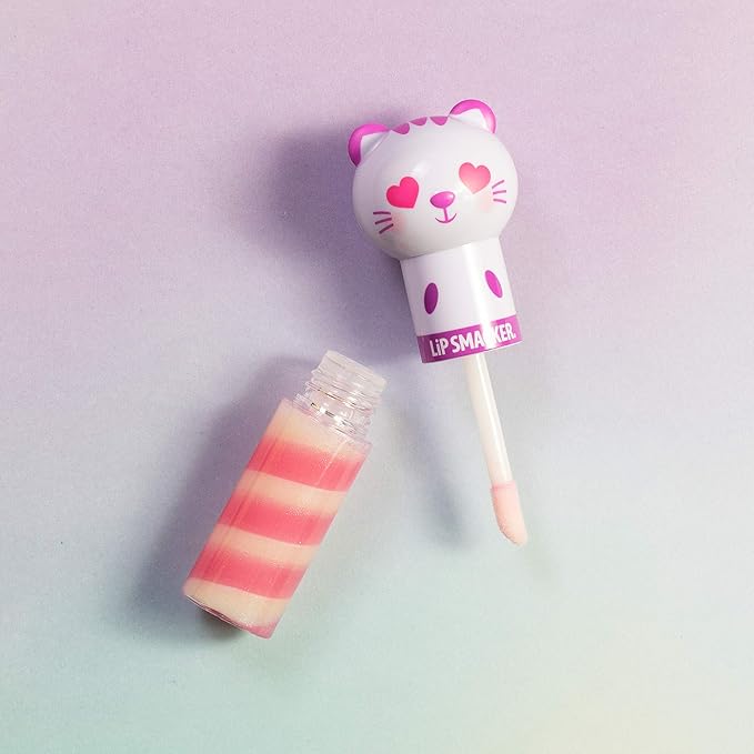 Lip Smacker Lippy Pals Kitty Kitten, Flavored Moisturizing & Smoothing Soft Shine Lip Balm, Hydrating & Protecting Fun Tasty Glossy Finish, Cruelty-Free & Vegan - Sweet Kiwi Kitten