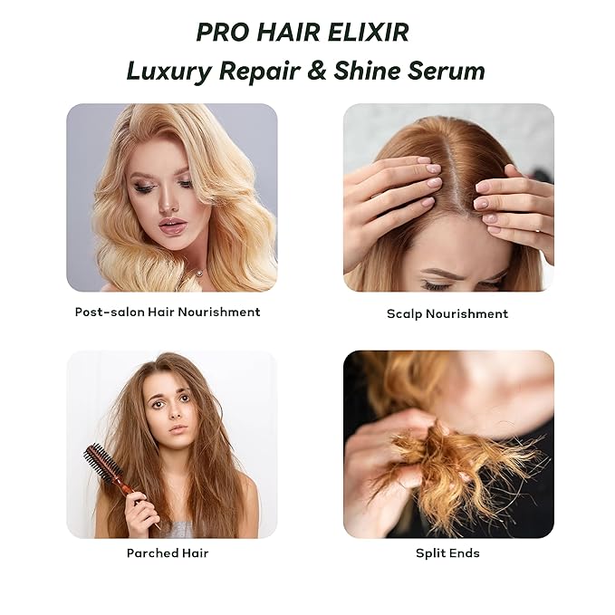 CLEANFULL Botanical Hair Oil, Lightweight Professional Treatment to Strengthen, Repair & Boost Shine, Frizz-Control, Vegan & Cruelty-Free Hair Essence, 2 Fl Oz