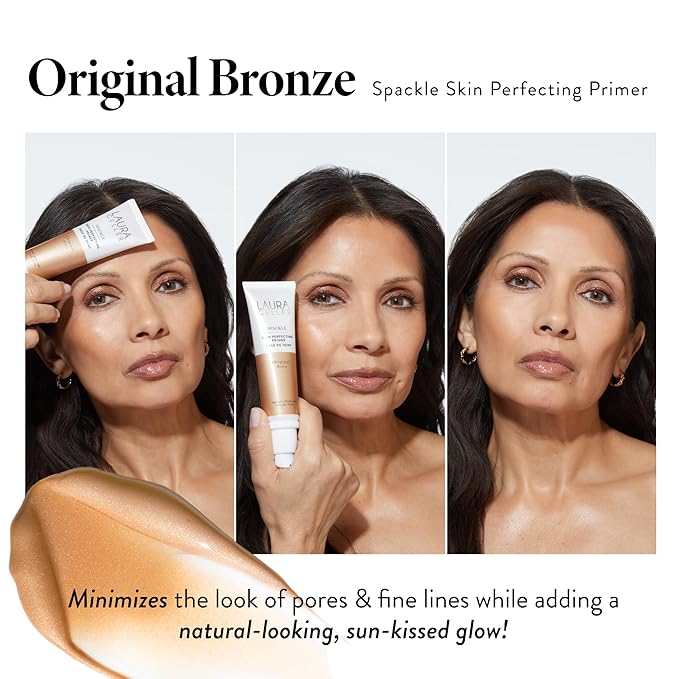 LAURA GELLER NEW YORK Spackle Primer - Bronze - Super-Size 2 Fl Oz - Hyaluronic Acid Makeup Primer for Mature Skin