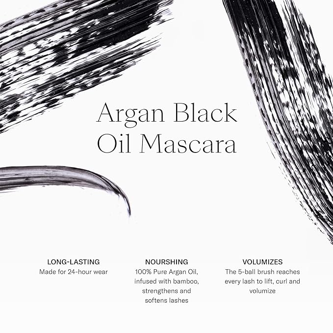 Josie Maran Eye Love Lip Gloss & Mascara Gift Set - Lip Plumper Infused with Argan Oil, Hyaluronic Acid for Sheer, Radiant Color & Lengthening Black Mascara - Vegan Makeup (2 Count)