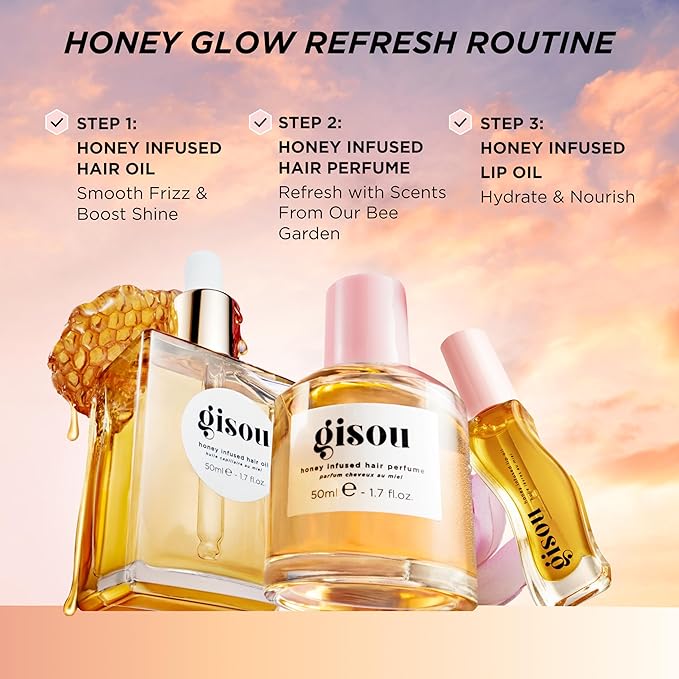 Gisou Honey Infused Hydrating Lip Oil, Nourishing Lip Moisturizer for Dry Lips (Mango Passion Punch)