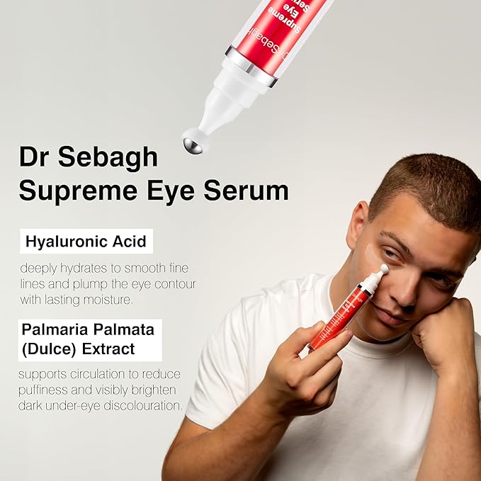 Dr Sebagh Supreme Eye Serum (0.5 fl oz) - Advanced Roll-On Formula - Designed to Aid Smoother Younger & Firmer-Looking Skin - Helps Reduce Puffiness Circles Fine Lines & Wrinkles - Boosts Elasticity