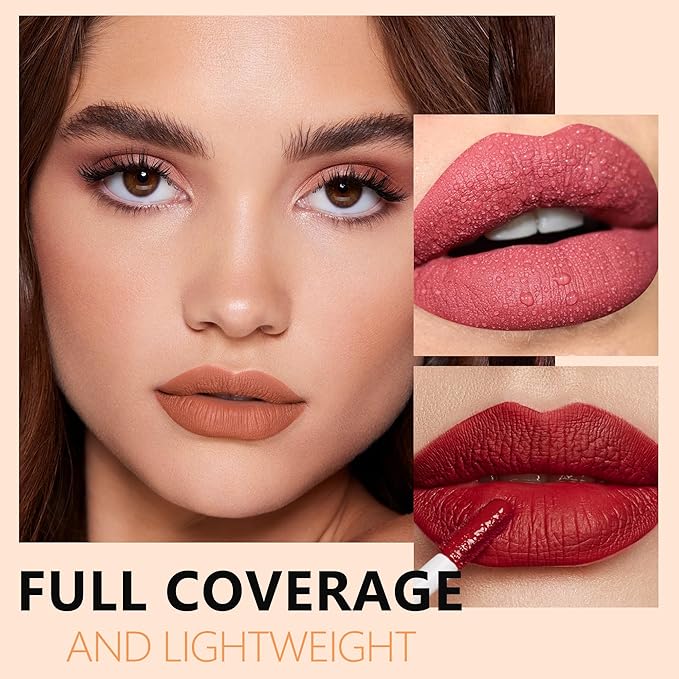 Berry Pink Red Lipstick 3Pc Long Lasting Lipsticks for Women Pigmented Smudgeproof Transferproof Vegan Cruelty Free Lip Color, A66/44/12