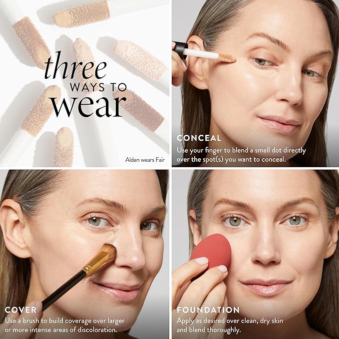LAURA GELLER NEW YORK The Ideal Fix Concealer - Deep - Buildable Medium to Full Coverage Liquid Concealer - Covers Under Eye Dark Circles & Blemishes - Long-Lasting