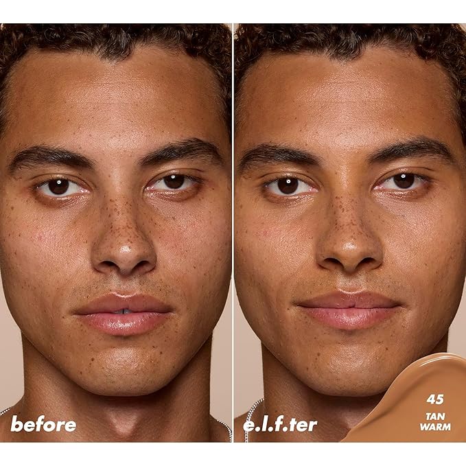 e.l.f. Soft Glam Satin Concealer, Medium Coverage For Blemishes & Under-Eye, Crease-Resistant, Long Lasting, Vegan & Cruelty-Free, 45 Tan Warm