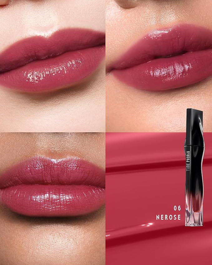 STELLAR DUST LIP STAIN-Waterproof and Transferproof Lip Tint For Women, Glossy Finish Lip Gloss, Lightweight High Coverage, Long Lasting, Stocking Stuffers For Teen Girls (06 NEROSE)