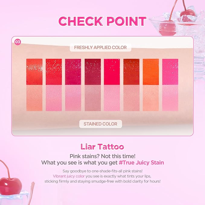 lilybyred Juicy Liar Water Tint | Korean Vivid Water-Gel Lip Stain, Fresh Fruit Colors, Intense Long-Lasting Stain, Moisturizing, Transfer-Proof, Lightweight Finish, 0.16 oz. (06 Lychee Sangria)