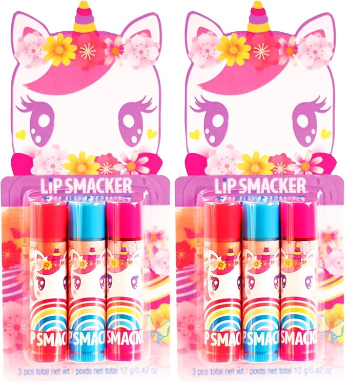 Lip Smacker Magical Unicorn Lip Balm - Moisturizing, Soothing Trio Enchanting Cherry, Rainbow Berry, & Unicorn Delight (Pack of 2)