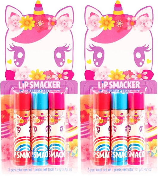 Lip Smacker Magical Unicorn Lip Balm - Moisturizing, Soothing Trio Enchanting Cherry, Rainbow Berry, & Unicorn Delight (Pack of 2)
