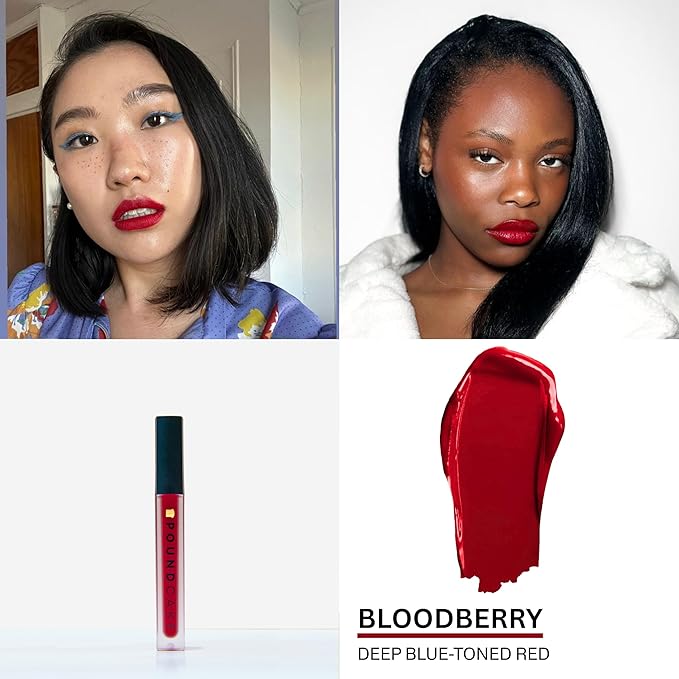 POUND CAKE Cake Batter Liquid Lipstick Trio | Long-Lasting, Semi-Matte Liquid Lipsticks with Avocado Oil | Hydrating, High-Pigment Lip Stain for All Skin Tones – 0.13 oz Each, Shades: Rum, Bloodberry