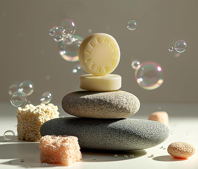 LEEHEI Cleansing Soap with Complimentary Natural Sponge Soap Stand (Fragrance Free)