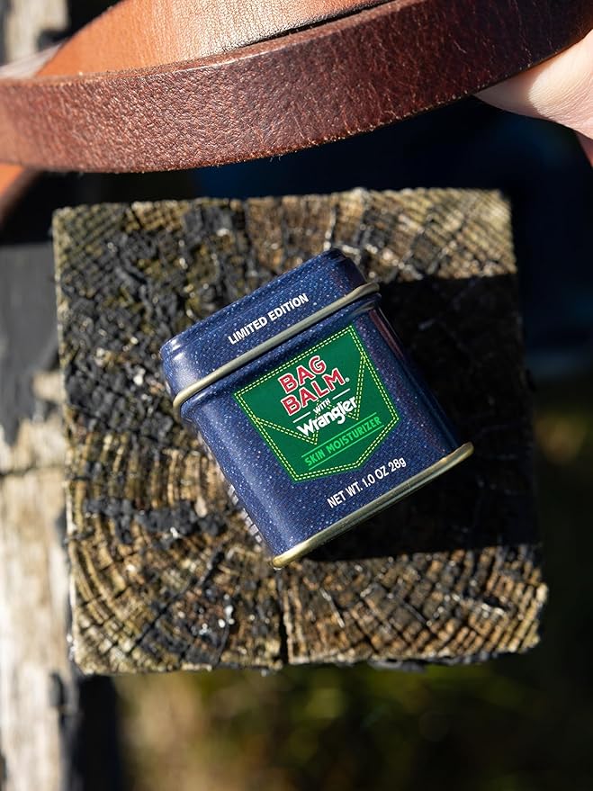 Bag Balm Vermont's Original Skin Moisturizer - Full Body Hydrating Skin Care: Dry Hands, Lips, Face, Feet & More - Unscented, Cruelty & Paraben Free - Day & Night, Men & Women (Wrangler, 3-Pack)