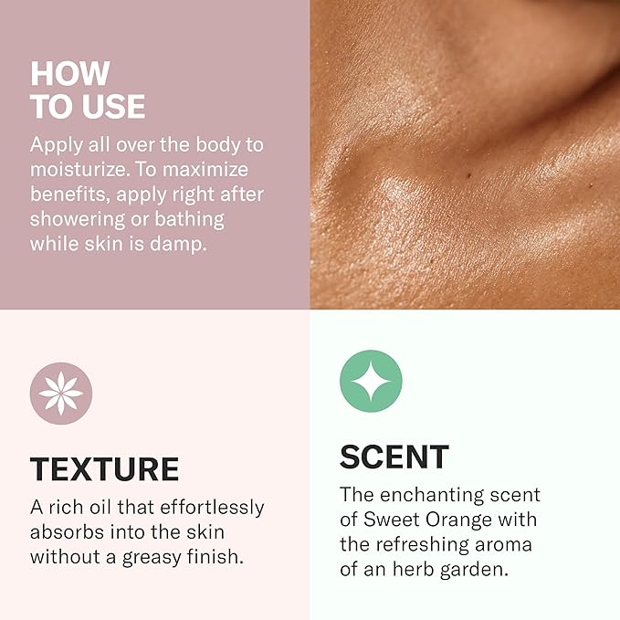 Odacité C-Glow Hydra-Firm Body Oil, Vitamin C + Kakadu Plum Brightening & Firming Body Treatment for Dry, Sensitive Skin, Hydrating Antioxidant Body Oil, 4 oz / 120 ml