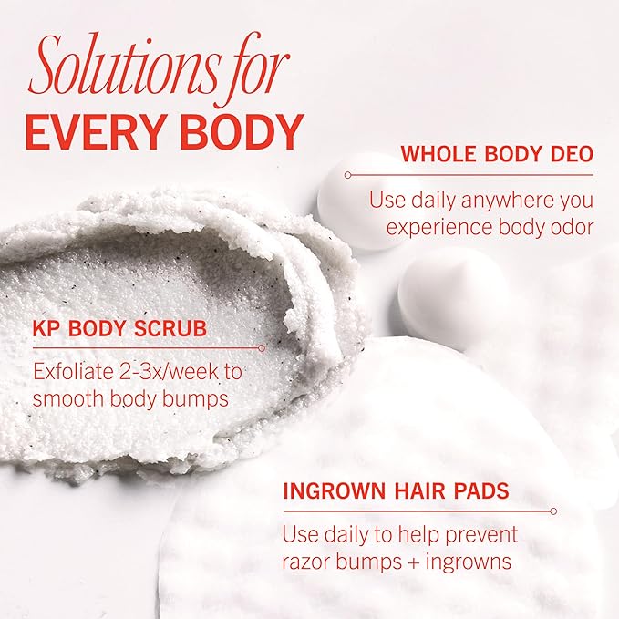 First Aid Beauty Smooth + Fresh Body Kit - Skin Care Gift Set with KP Bump Eraser Body Scrub, Whole Body Deodorant & Ingrown Hair Pads - Travel Friendly Skincare Set