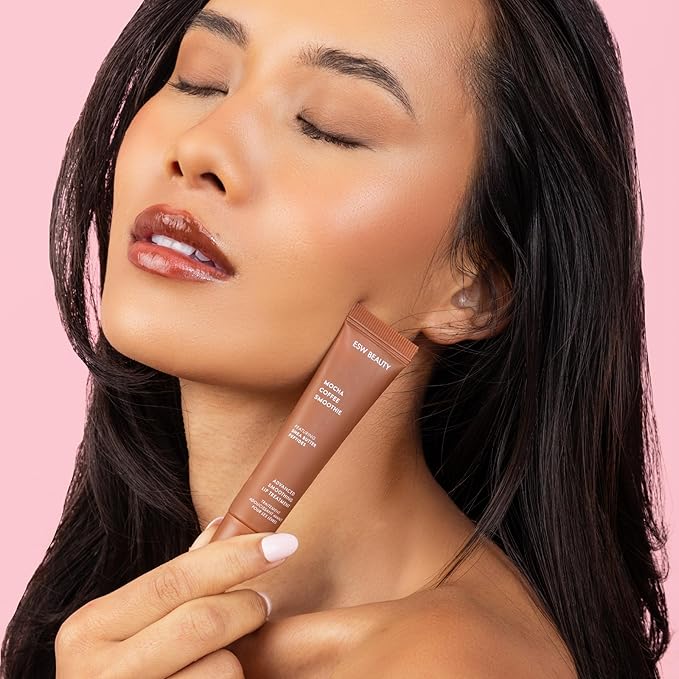 ESW Beauty Mocha Coffee Smoothie Lip Treatment – Rich Mocha & Fresh Coffee with Shea Butter & Peptides for Smoother, Softer Lips